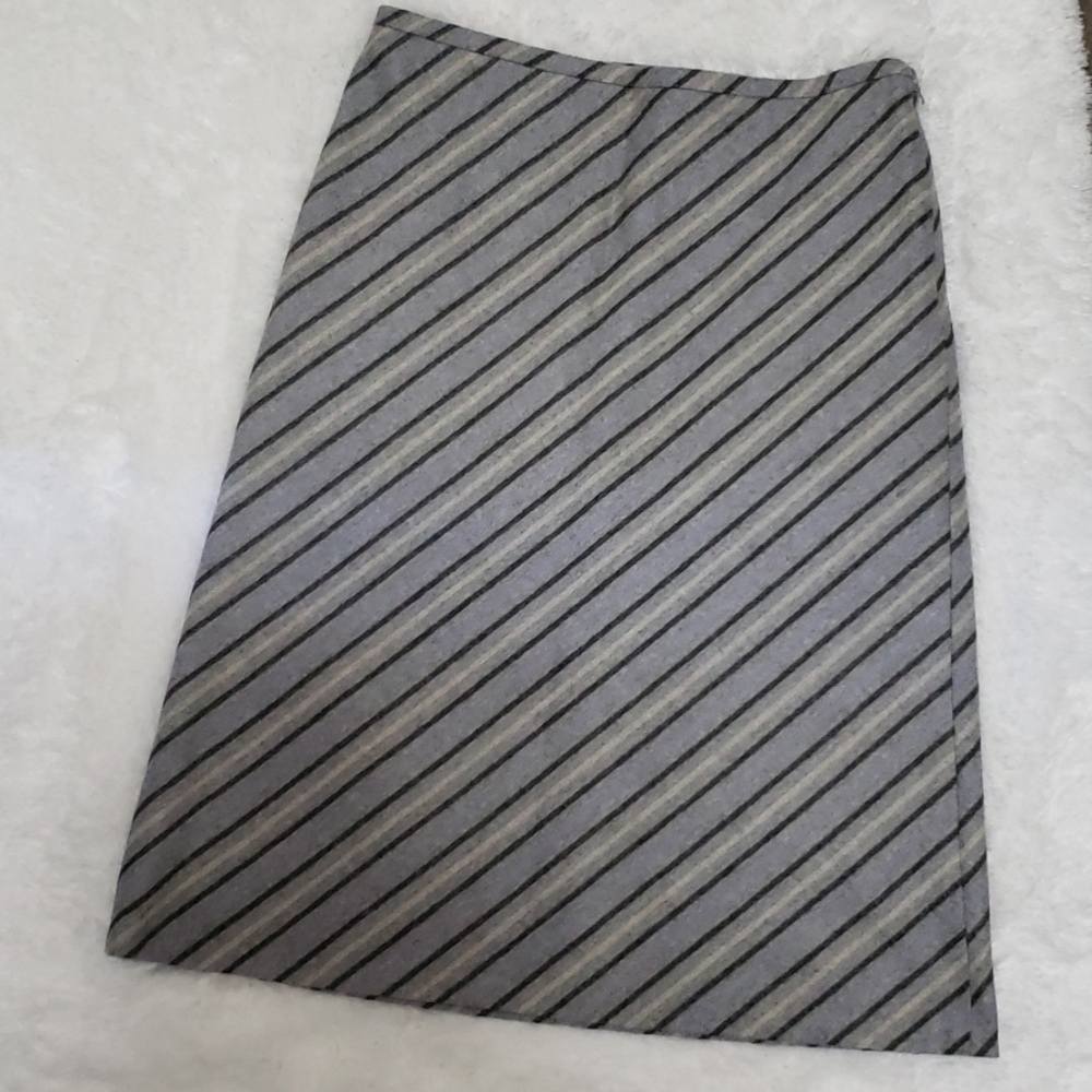 ANN TAYLOR LOFT STRIPED WOOL SKIRT SZ 4